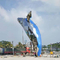 Wal-Fische, die Art Outdoor Stainless Steel Sculptures AISI ASTM 201 mit Licht modellieren