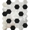 Die Hexagon-Metallmosaik-dekorative Wand deckt 48 X 48MM Schwarzweiss gemischt mit Ziegeln