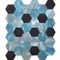 Die Hexagon-Metallmosaik-dekorative Wand deckt 48 X 48MM Schwarzweiss gemischt mit Ziegeln