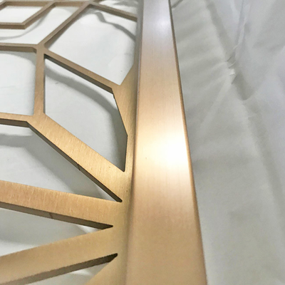 5500mm Stainless Steel Screen Partition Rose Gold Bronze Black line Brush Square Painting Flower Pattern