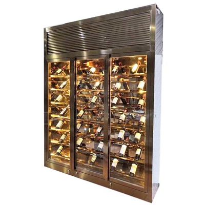 Guter Preis Bronze-ODM-Edelstahl-Wein-Kabinette 24 Zoll-Wein-Kühlschrank AC240V Online