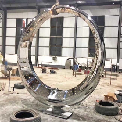 Vollmond 304-Pulverbeschichtung 3D-Skulptur Spiegel Polieren Islam 316L Edelstahl-Skulptur für den Außenbereich