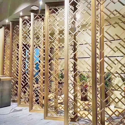 Gold-Rose Gold Black Bronze Antique-Haarstrich bürstete faltbare Badekurort-Raum-Edelstahl-Teiler, die Platte Schirm verteilt