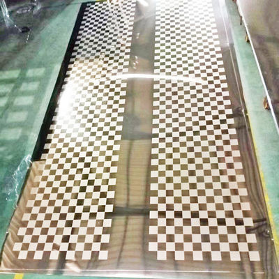 Guter Preis Einfache Art geätztes Goldfarbedelstahlblech des Spiegel-8K Online