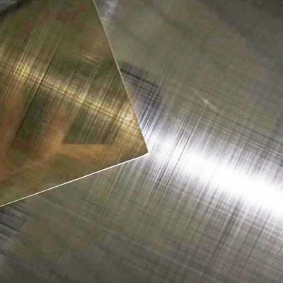 Guter Preis 304 Silber-Gold-Farbe Kreuzfläche Bürste Veredelung Edelstahlblech mit Anti-Fingerprinting Online