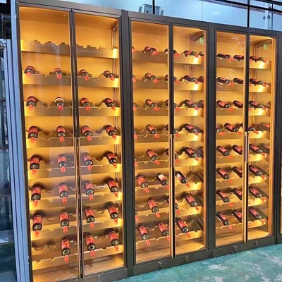 Rose Gold Modern Restaurant Wine Display Cabinet TUV 350*190cm