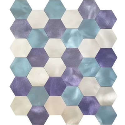 Guter Preis Die Hexagon-Metallmosaik-dekorative Wand deckt 48 X 48MM Schwarzweiss gemischt mit Ziegeln Online