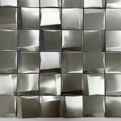Guter Preis Silbergold geputzte Quadratform mit keramischem Edelstahl-Metallmosaik Online