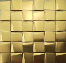 Guter Preis 48 trapezoide des Edelstahl-3d Küchen-Dekoration Mosaik-der Fliesen-293×293mm Online