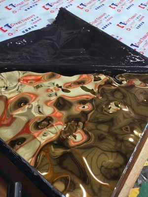 Guter Preis Spiegel-Ti-Goldwasser-Kräuselungs-Edelstahlblech 4X8feet 8K für Decken-Dekoration Online