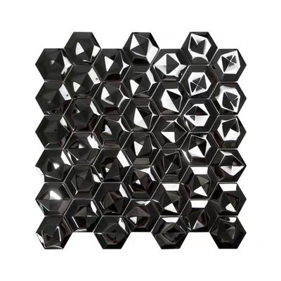 Guter Preis Luxus-304 Hexagon-Metallmosaik des Edelstahl-Spiegel-Schwarz-3D für Küchen-Badezimmer-Wohnzimmer-Hintergrund-Wand-Fliesen Online