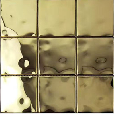 ASTM 304 305x305mm Wasserspiegel Mosaichfliesen aus Edelstahl für Dekoration