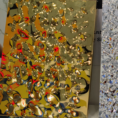 Gold Spiegel Farbe 304 Wasser Welle Edelstahl Honigsaum-Blatt-Panel Für Innenarchitektur