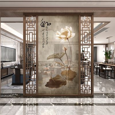 Guter Preis New Chinese Style Minimalistische Kunst Hotel Restaurant Eingang Dekoration Malerei Edelstahl Bildschirm Trennwand Online