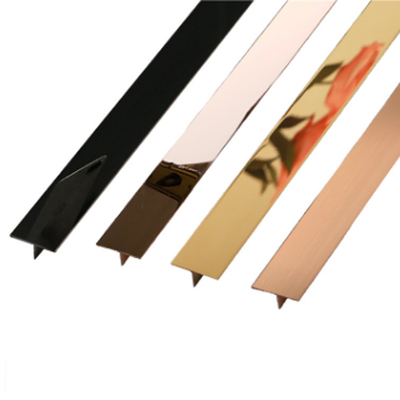 8K Mirror Polished Champaign Color 304 201 L Shape Tile Edge Trim Line For Hotel Interior Decoration