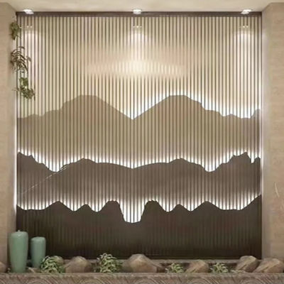 Customized Mountain Hill Brass Brown 304 Stainless Steel Screen For Entrance