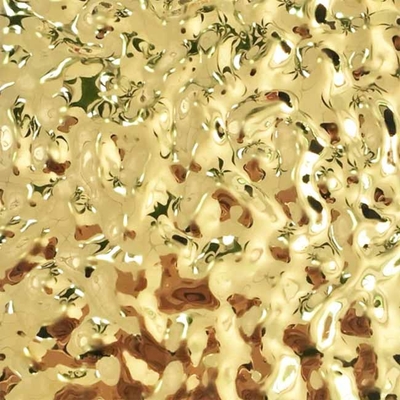 Spiegel Gold Farbe Wasser Ripple Edelstahlblech für Decken Dekoration