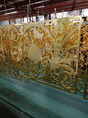 Gold Spiegel Schutz Edelstahl Bildschirm Trennwand Raum Trennwand für Restaurant