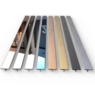 Goldspiegel-Finish T-Form 304 Edelstahl Fliesenleiste 20mm Für Villa