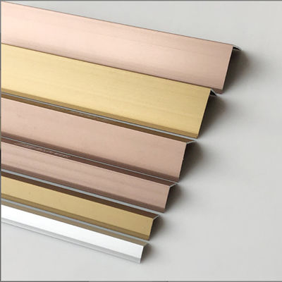 Champagne Gold Color Beadblasted 304 Stainless Steel Trim Strips For Tile Wall
