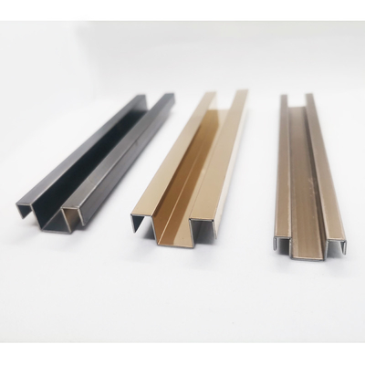 304 201 Maßgeschneiderte Dekoration Champagner Gold Schwarz Farbe Satin Fertigung Edelstahl Fliesen Verzierung Für Wohnung Innenarchitektur