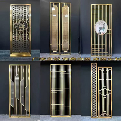 Moderner Stil Design Foshan Fabrik Gold Rose Gold Edelstahl Bildschirm Trennwand Villa Home Hotel