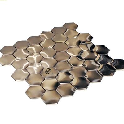 Guter Preis 48 Flat Hexagonal Rose Gold Bürsten Keramik Metall Edelstahl Mosaikfliese Online