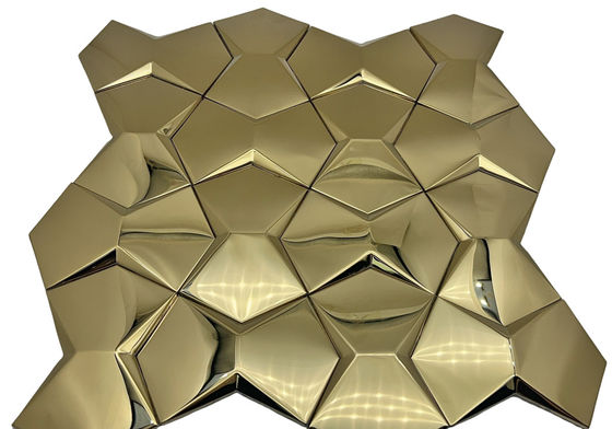 Guter Preis 3D-Dimensionale Mosaikfliesen aus Edelstahl aus Metall KTV Club Bar Eingang TV Hintergrund Wand Konvex Online