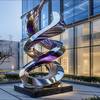 304 InStyle Moderne Tiermodellierung Kunst Outdoor Landmark Edelstahlskulpturen AISI ASTM 316L mit leuchtendem Licht