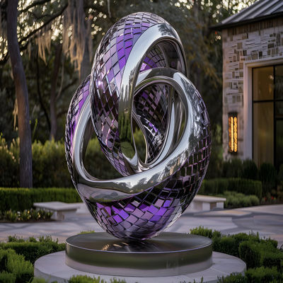 Gold Bright Color Powder Coated 304 Stainless Steel Sculpture For Indoor Decoration