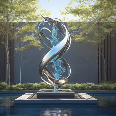 Custom 304 Spiegel polierte Wasser Düse Spray Skulptur 316L Edelstahl Skulptur für Einkaufszentrum