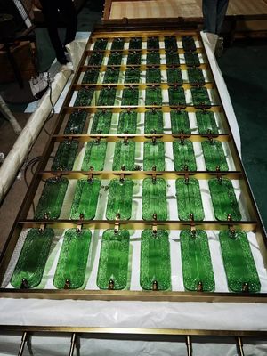 Guter Preis Besondere Größe Edelstahl-Schirm Trennwand mit Moru Glas für Innenarchitektur in Goldfarbe Online