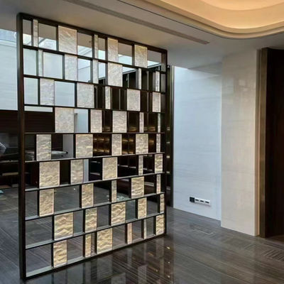 Guter Preis 304 Gold Rose Messing Farbe gebürstet Matt Laser Hohl Edelstahl Raum Trennwand Online