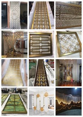 Rose Gold White Crystal 304 Stainless Steel Partition For Restaurant Decoration With Light