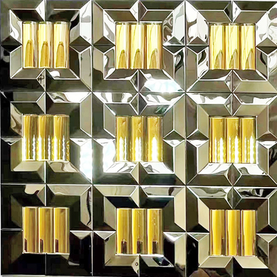 Einzigartige 3D-Texturen Wandkunst-Panels Edelstahl-Metallmosaik