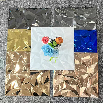 Guter Preis Mosaikfliesen aus Edelstahl für Wanddekoration 300x300mm Spiegel Großkorn Stereo Hintergrund Ziegelmosaik Online