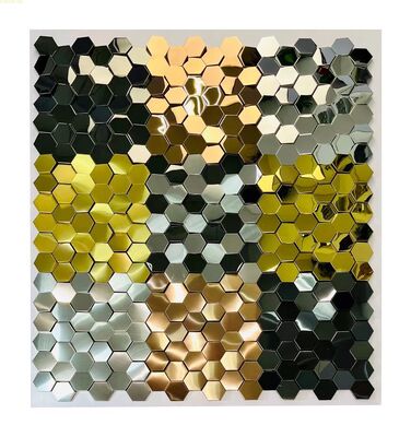 Guter Preis Champagnergold Mosaikfliesen aus Edelstahl für zeitlosen und klassischen Stil Online