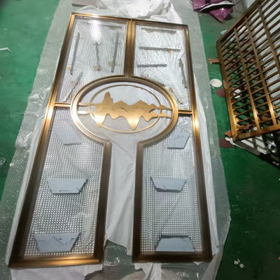 Guter Preis Modernes Design Hohlmetall Rose Gold Edelstahl Trennwand & Divider Pvd Beschichtung Online