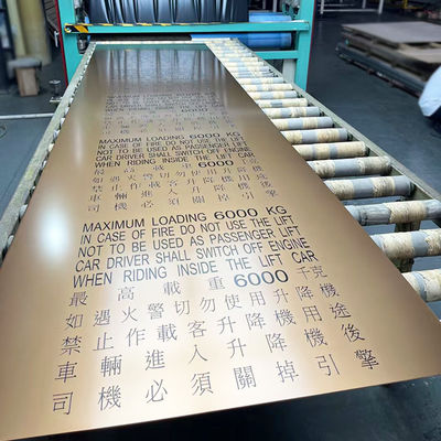 Guter Preis Geätzte 8k Gold Pvd Beschichtung Edelstahlblech mit Anti-Fingerabdruck Für Fünf-Sterne-Hotel-Aufzug Online