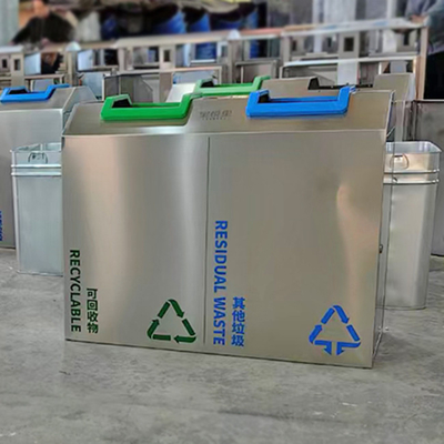 Raucher-Abfalleimer aus Edelstahl, kundenspezifische Edelstahl-Metallprodukte für U-Bahn-Stationen