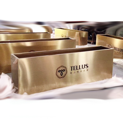 Foshan MXL Gold Silver Color 304 Outdoor Stainless Steel Planters For Urban Street Project