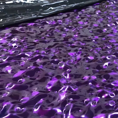 304 Violett-Wasser-Wellen-Gedruckte Spiegel 8k Edelstahl-Blatt für Wanddecken Ktv Hotel