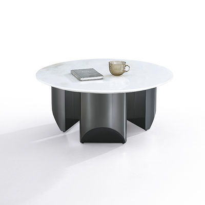 Guter Preis OEM Kunststeinplatte Oberfläche Schwarze Farbe Edelstahl Kaffeetisch Online