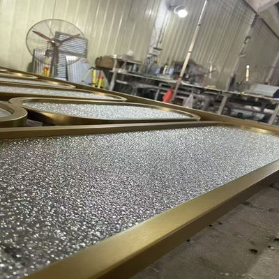 gold 201 304 factory price Metal Frame Stainless Steel Screen With Glass Home Furniture