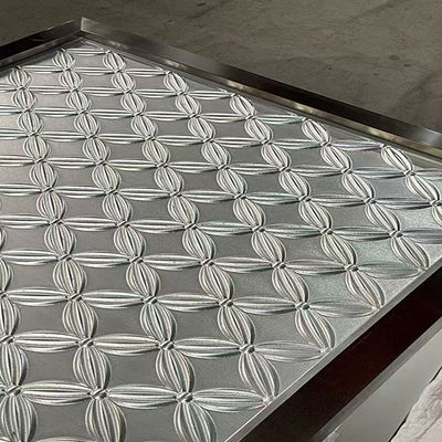 201 304 Relie Design Metal Frame Brushed Surface  Glass Furniture Stainless Steel Decorative  Screen Partition