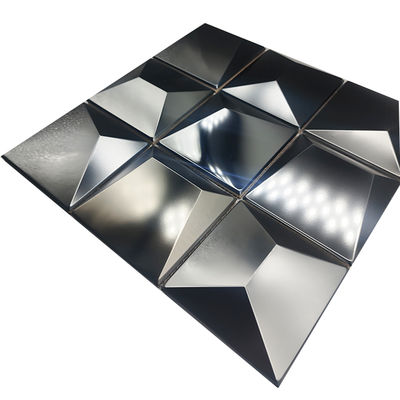 3D Stereoscopic Mirror Wall Bar Restaurant Hotel Living Room Decoration  metal Mosaic