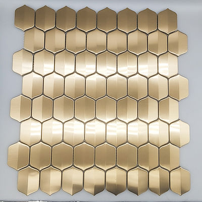 Wholesale Price 201 304 Hairline Stainless Steel Mosaic Tile Backsplash  For Restaurant, Living Room, Hotel Building Decoration