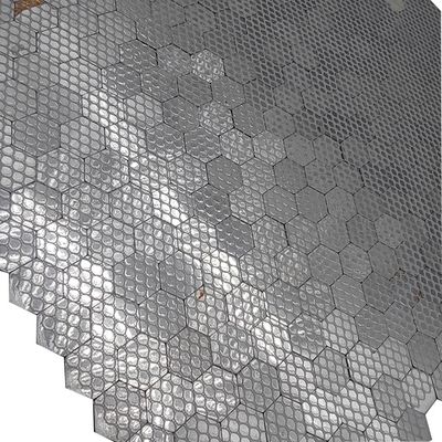 98*98MM Hexagon Hairline   SLIVER Metal Mosaic Ceramic Tile