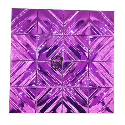 Wanddekoration Violett Diamant Gitter Glanz Spiegel Metall Mosaik Keramikfliese