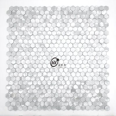 98*98MM Hexagon Hairline   SLIVER Metal Mosaic Ceramic Tile